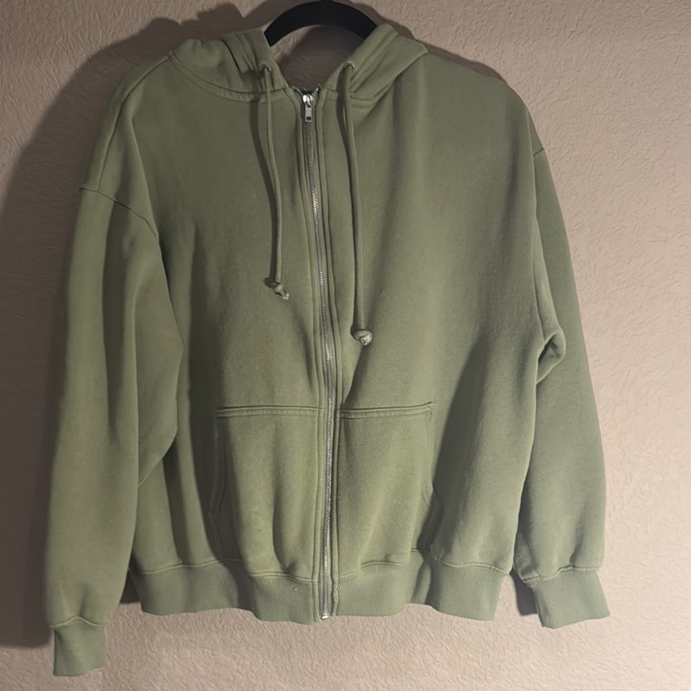 Cotton On Zip-Up Hoodie | Olive Green